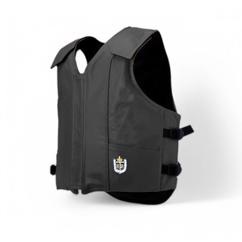 1200 Youth Black Leather Vest - Ride Right