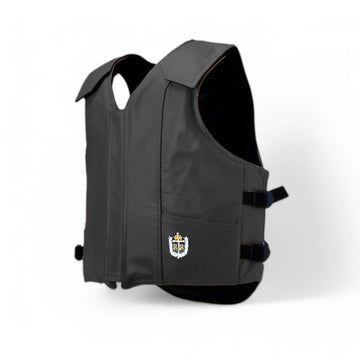 1200 Youth Black Leather Vest - Ride Right